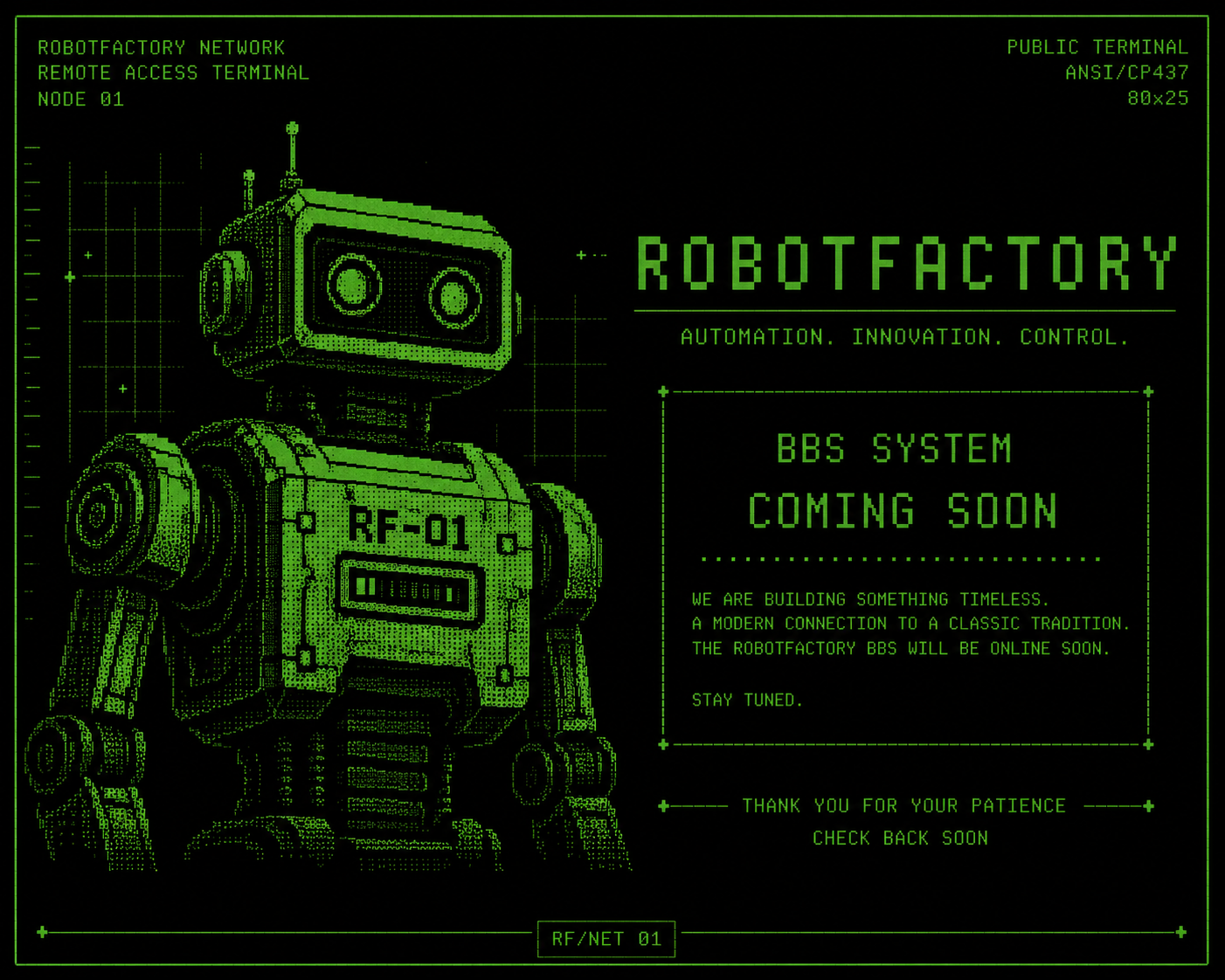 RobotFactory BBS coming soon